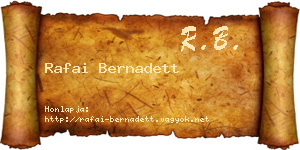 Rafai Bernadett névjegykártya